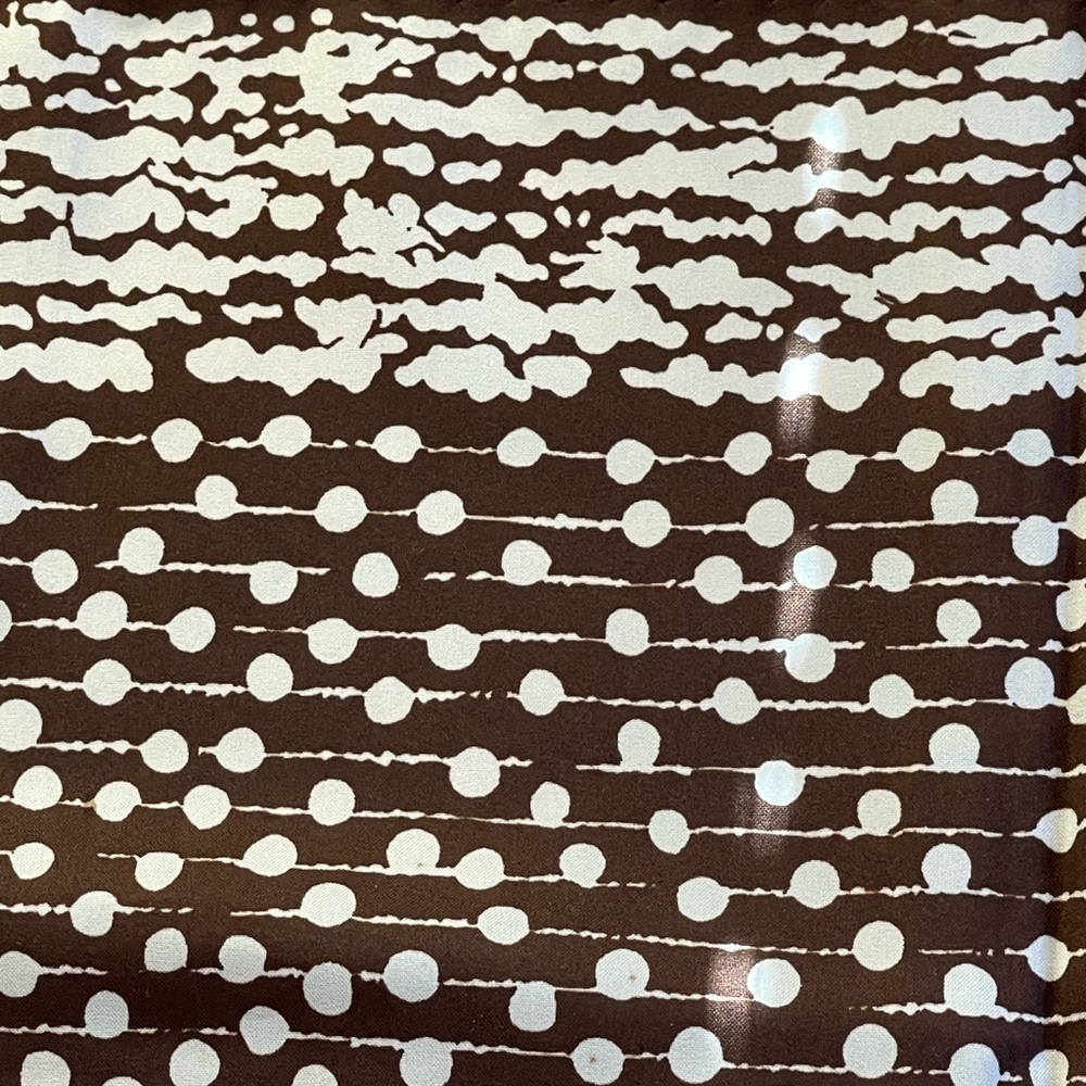 Vintage brown & white polkadot scarf square - Picture 5 of 8